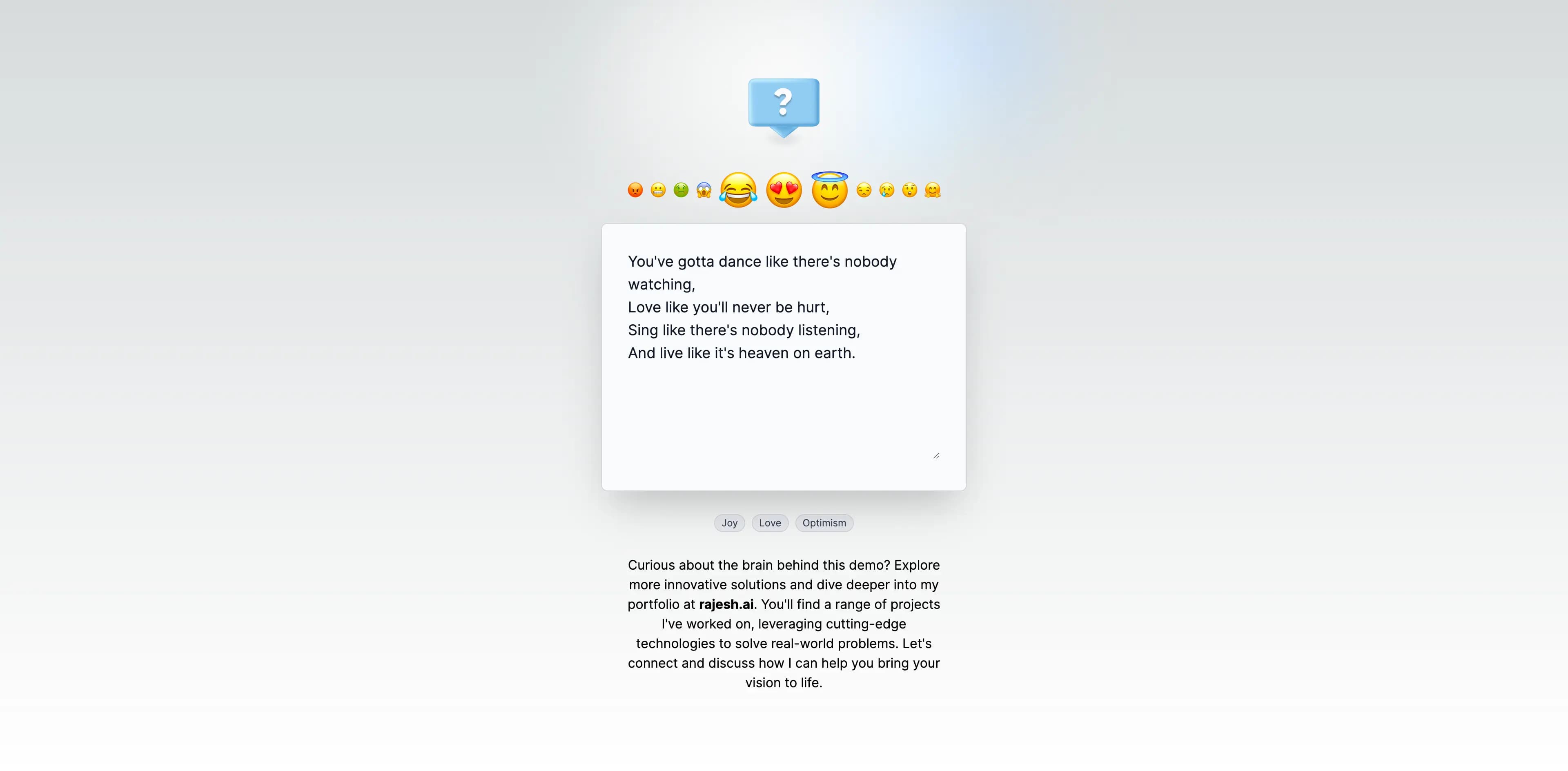 Emotibot sentiment input